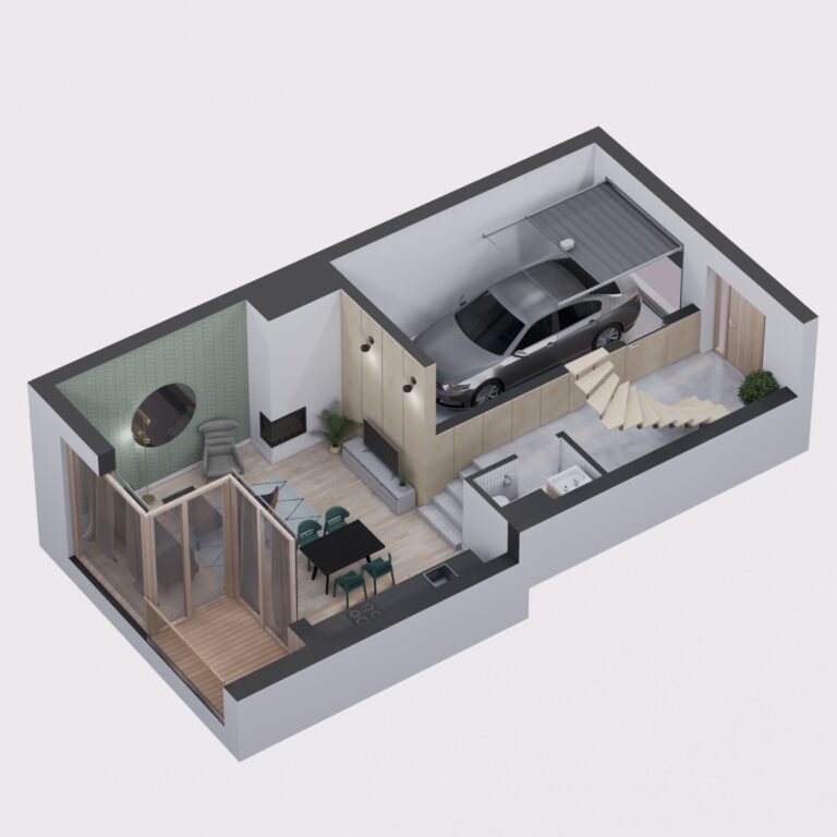 Axonometry of Building B