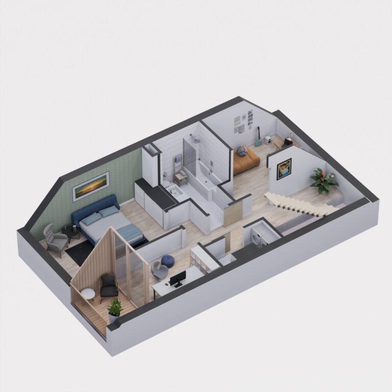 Axonometry of Building B