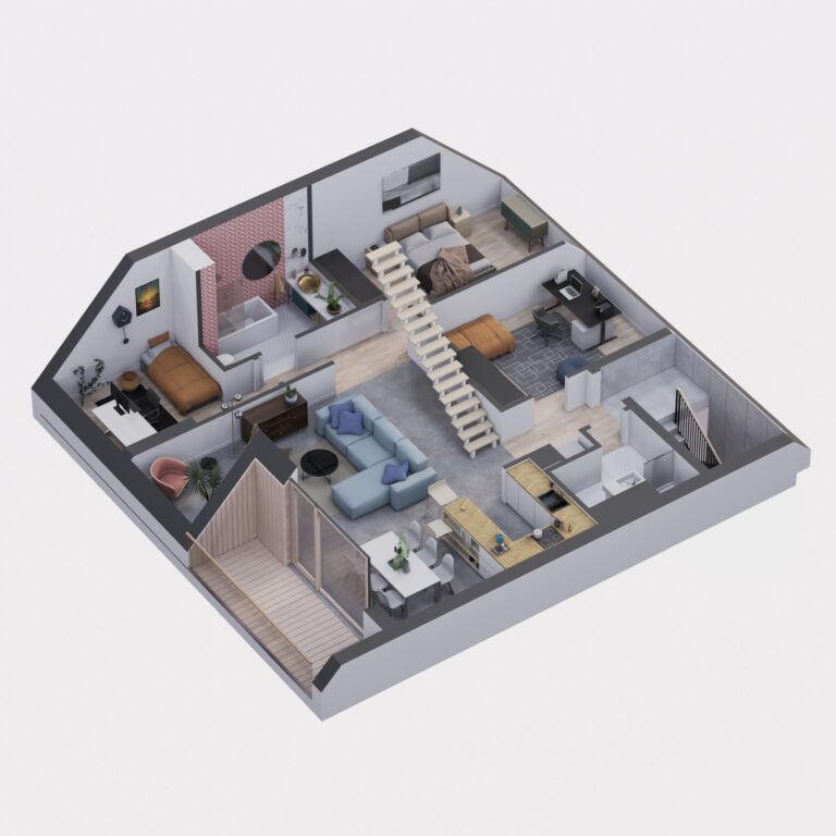 Axonometry of Building C